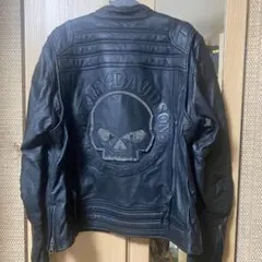 Harley-Davidson 本革 ライダースジャケット スカル メッシュのサムネイル