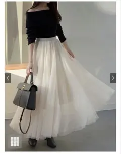 ボリューム　ロングチュール　スカート　グレイル GRL at118