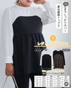 タグ付き新品未使用 hinaコラボ 重ね着風ブラウス