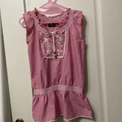 セシルマクビー ピンクの袖なしチュニック