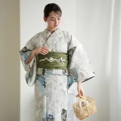 浴衣 3点セット 切子紋と涼しげラムネ色の松 - メルカリ