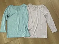 ユニクロ　ヒートテックUネックT / 9分袖 120 2枚セット