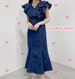 LILLIANCARAT ♡ フリルデニムワンピース ♡ ① ♡ インディゴ