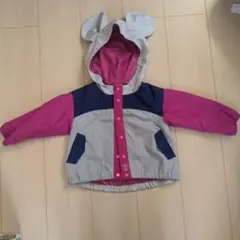 耳付きフード アウター グレー/パープル