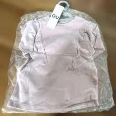 新品　GU フリル袖 ピンク Tシャツ