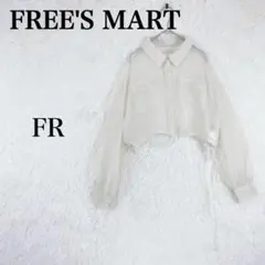【フリーズマート】レディース 長袖 シャツ 透け感 クロップド F クリームのサムネイル