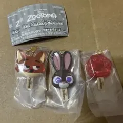 ガチャ　ズートピア アイスキャンディーチャーム　　3個セット　ニック　ジュディ