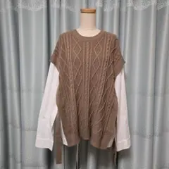 【r.p.s】ニット付き長袖シャツ/ブラウス【アールピーエス】