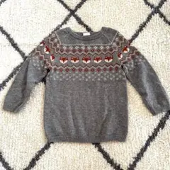 最終価格　綿100% H&M トップス　ニット　80cm グレー　長袖　秋冬