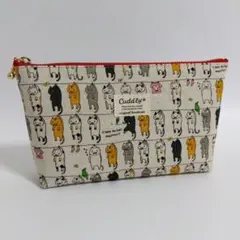 ❁マチ付きファスナーポーチ❁　お洗濯ネコちゃん　　 化粧ポーチ