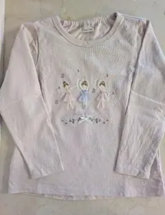 【新品・未使用】petit main 110cm　バレリーナ　ロンT ピンク