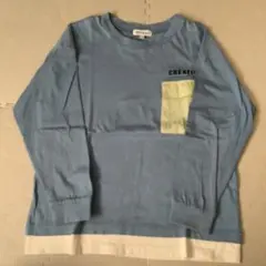 SHOO-la-RUE 水色 長袖カットソー ポケット付き　130