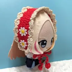 朱色×バニラ色　ぬい服　ヘッドドレス　にじぬい　ちびぐるみ