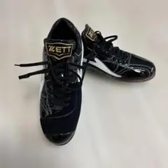 新品　ZETT オーダースパイクシューズ　 エナメル黒 27.５センチ