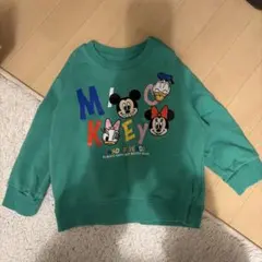 ミッキー トレーナー グリーン　100 美品