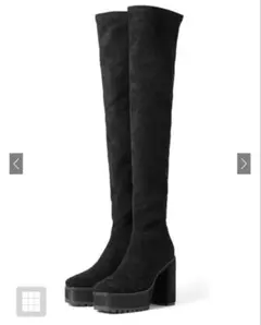 GRL チャンキーヒールニーハイブーツ