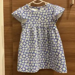 ZARA 花柄ワンピース　ブルー　女の子　スカート