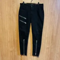 【ZARA MAN】ザラマン　デニムパンツ　スキニー　ジップデザイン　黒　M