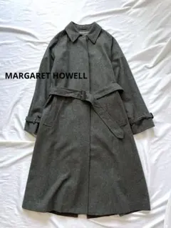 美品 マーガレットハウエル スタンドカラー ウール サージコート ロングコート LIGHT FLANNEL COAT | MARGARET HOWELL（マーガレット・ハウエル