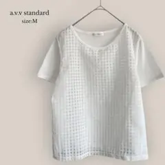 a.v.v standard Tシャツ　半袖カットソー　チェック　シアーのサムネイル
