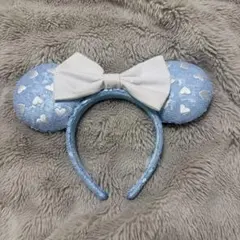 水色 ハートリボンカチューシャ