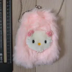 未使用　ハローキティ　ファー　マスコット　ストラップ　ビックサイズ　2000 未使用】キティちゃん 2000 ぬいぐるみ ストラップ 携帯