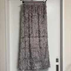ラメシャギーロングスカート　グレー