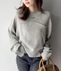 2/4までmily bilet 前後２WAYフロント切り替えニットプルオーバー