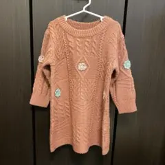 BEAMS mini ケーブル編みニットセーター 100