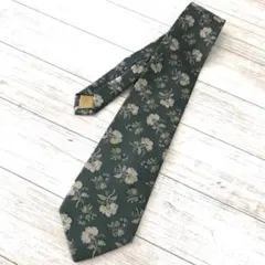 Yves Saint Laurent ネクタイ 花柄 グリーン系