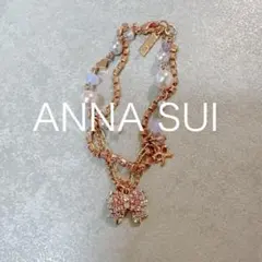 【極美品】アナスイ ブレスレット リボン パール ゴールド ピンク ストーンのサムネイル