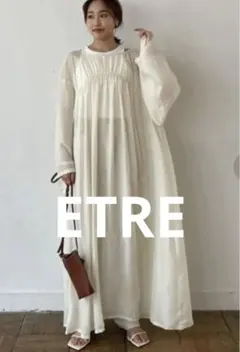 ETRE TOKYO バックスリットオープンワンピース　ホワイト　アイボリー