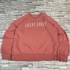 USA古着 スウェット GREAT LAKES フロントロゴ ラグラン