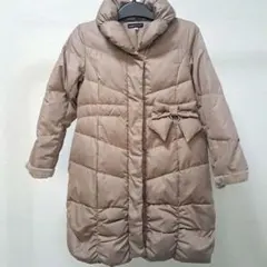 Bébé ダウンコート 130cm ベージュ リボン付き
