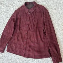 Viyella ヴィエラ カシミヤ30％ ウールシャツ M ボルドー 長袖 - メルカリ