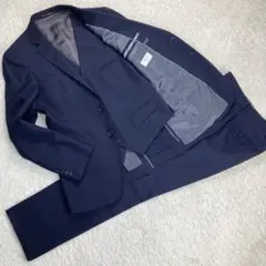 美品 オリヒカ 3ピース ストレッチ セットアップスーツ リバーシブル ネイビー