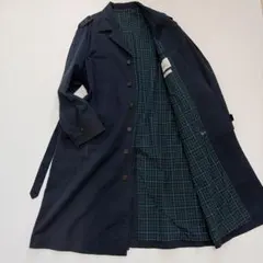 美品 Lサイズ Papas トレンチコート ネイビー チェック裏地 ベルトのサムネイル
