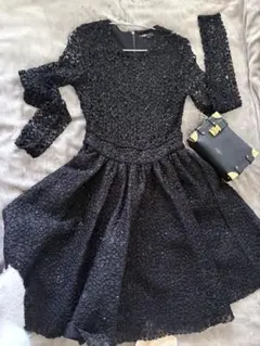 maje 黒 レース フレアワンピース サイズ2