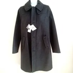 【未使用】コーエンウール混ロングコート Ｌダークグレー