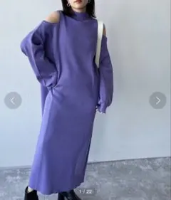 ★ページボーイ　美品　オープンショルダーニットワンピース　ハイネック　女っぽ