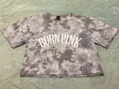 BLACK PINK BORNPINK Tシャツ グレー タイダイ柄 ショート丈