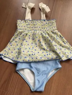 訳あり特価　petit main 花柄ベビー水着セット 90センチ