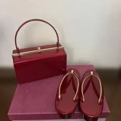 和装用バッグ 草履セット レッド系　　119