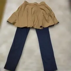 キッズ スカッツ スカート付きレギンス ブラウン ブラック　110cm 西松屋