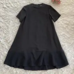 フォーマルワンピース★ドレステリア 半袖Aラインワンピース 濃紺 ネイビー 36