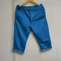 GU青色ショートパンツ ポリエステル84% レーヨン16%