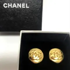 CHANEL シャネル　マットゴールド CCロゴ イヤリング つや消し　80年代