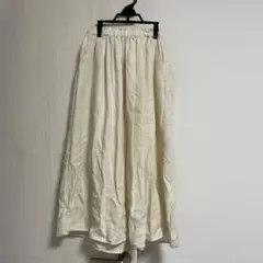 SamansaMos2 クリーム色 ロングスカート ペチコート付き