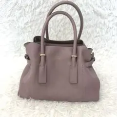 美品 ロウェルシングス 2WAY薄紫色 レザー ショルダー ハンドバッグ