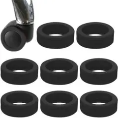 スーツケース タイヤカバー 手荷物ホイール用 シリコンカバー 8個 騒音低減 黒